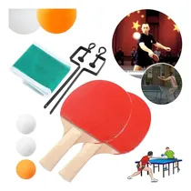 Comprar Kit Ping Pong Tênis De Mesa - 2 Raquetes + 3 Bolas + 1 Rede Cor Vermelho\u002F Preto Tipo De Cabo An (anatômico)