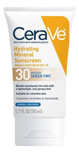 Protetor Solar Mineral Hidratante Cerave Sheer Tint Spf 30