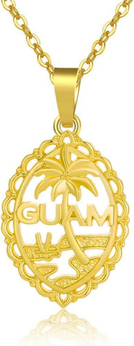 Sajayea, Collares Con Colgante De Mapa De La Bandera De Guam