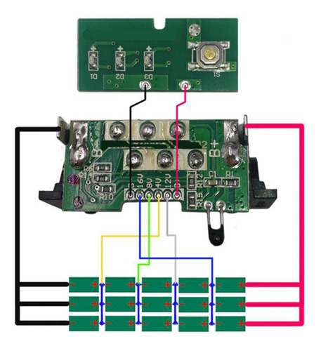 Batería De Iones De Litio Dcb200 Bms Pcb, Circuito Protector