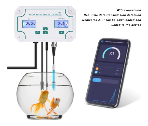 Testador De Qualidade Da Água Ph Ec Temp 3 Em 1 Wifi Automát