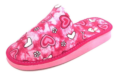 Pantufla De Mujer Estampada (las Marianas) Gris, Rosa, Neg 