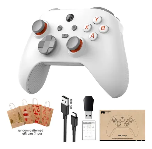 Controlador De Jogo Sem Fio Control Pc/android/ios 1set White Orange