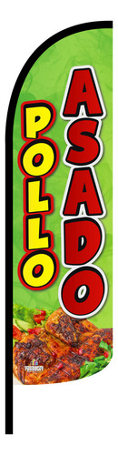 Bandera Pollos Asados (4 X 1 Mts) Solo Funda Pollos Asados Amarilla