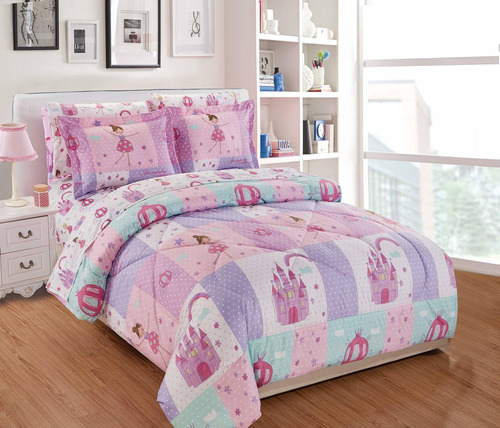 Fancy Linen Girls Comforter Set Fairy Tales Princess Castle 