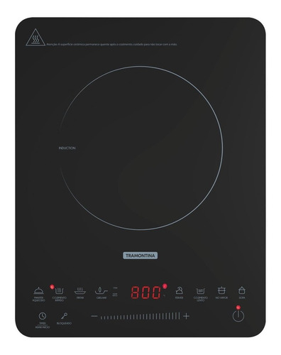 Imagem 1 de 2 de Fogão cooktop elétrica Tramontina Prime Slim Touch EI 30 preto 220V