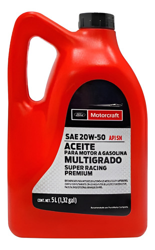 Aceite Multigrado 20w50 Motorcraft Super Racing 4.73 Litros