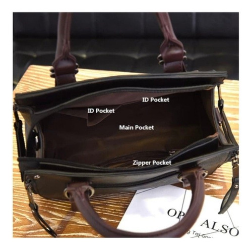 Cartera Importada Mujer Calidad Premium Violeta Oscuro Lisa Plata Marrón Oscuro