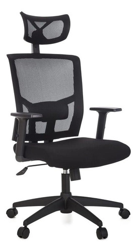 Cadeira P/escritório Presidente Giratória Ergonômica-anima Cor Preto Material Do Estofamento Tecido Poliéster Com Espuma Laminada