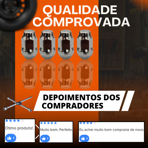 Jogo 16 Porcas Cromadas Rodas Onix Prisma Spin Cobalt