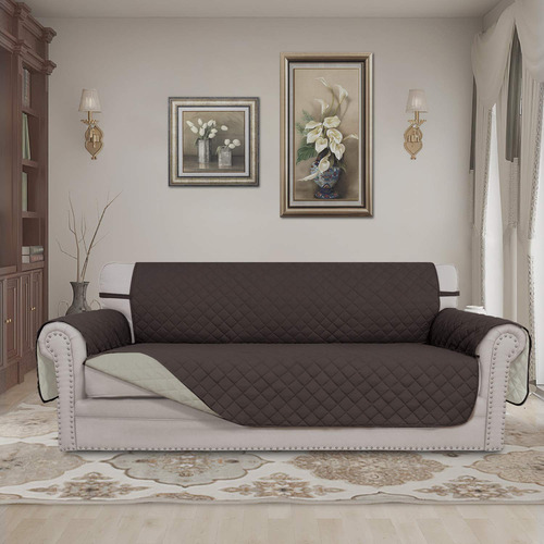 Easy-going Funda Reversible Sofá 3 Cojines Chocolate Beige M