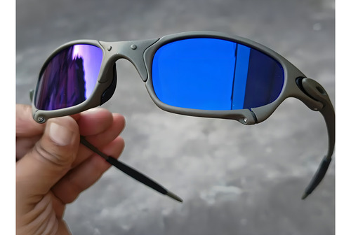 Gafas de metal Juliet de 24 quilates Mandrake Penny Romeo1 Mc Ruby, color grafito, color grafito, lente azul oscuro, diseño de julieta, azul oscuro