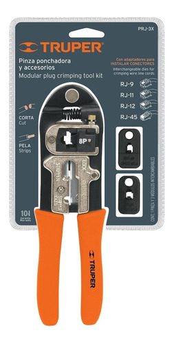 Pinza Crimpeadora Truper Multifuncion Prj-3x Rj-45