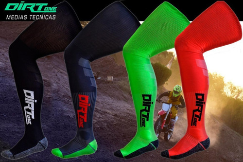 Imagen 2 de 8 de Medias Moto Enduro Motocross Compresion Mx Atv Dirtone