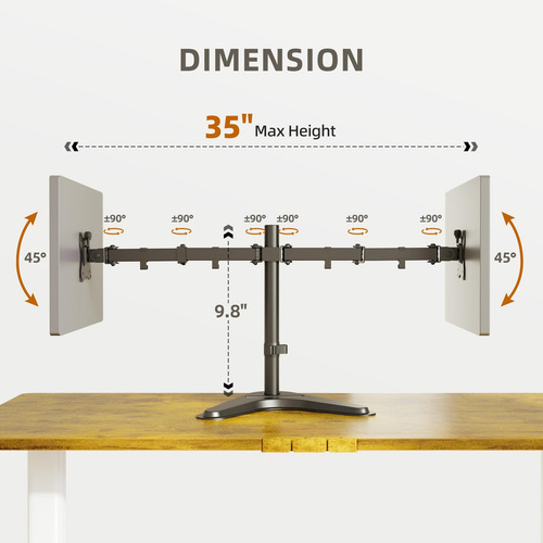 Claiks Dual Monitor Monitor, Brazo De Monitor Ajustable Ergo