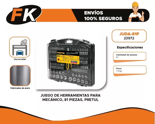 Juego de herramientas para mecánico, 81 piezas, Pretul