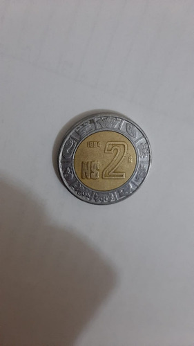 Moneda 2 Nuevos Pesos Error De Acuñación 1894