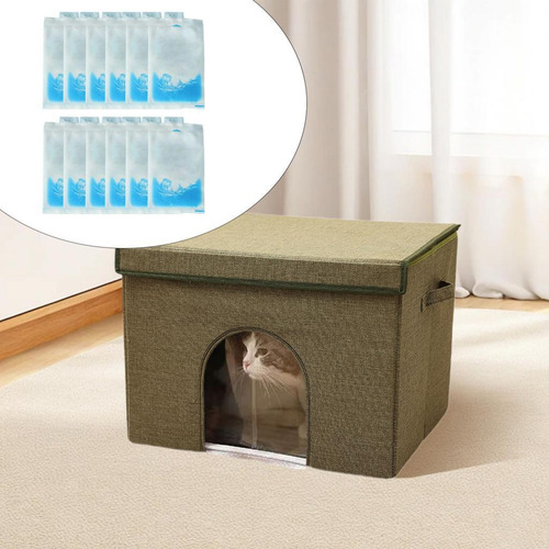 Casa De Gato De Enfriamiento De Verano Con 12 Bolsas De
