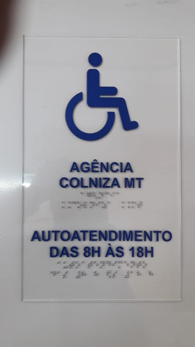 2 Pçs Placa Alto Atendimento Em Braille E Relevo Em Acrílico