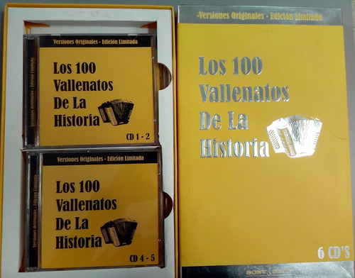 Kit De 6 Cds Originales: Los 100 Vallenatos De La Historia. (Usado)