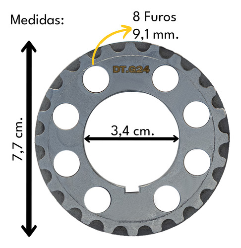 Engrenagem Virabrequim 24 Dentes Hr L200 K2500 Pajero 2.5