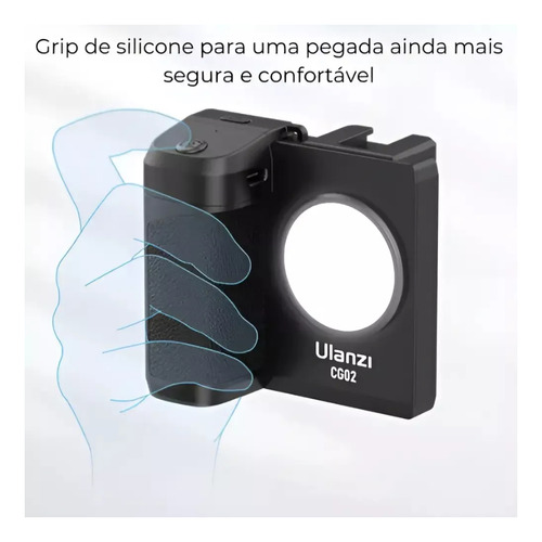 Grip Flash Smartphone Ulanzi Cg02 Bluetooth Led E Controle Preto