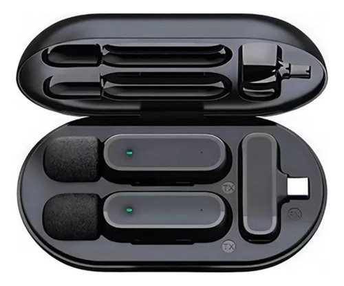 Micrófono inalámbrico de solapa H'maston de 2,4 GHz, color negro