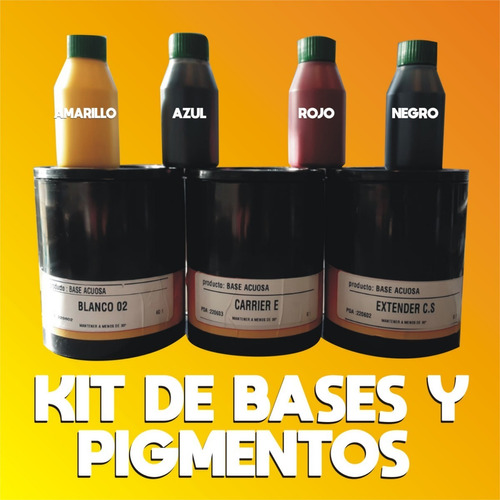 Kit Serigrafia Bases Al Agua + Pigmentos