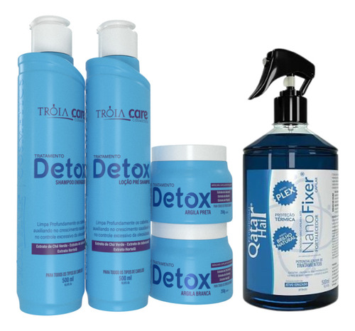 Kit Detox Capilar Tróia Hair + Nano Fixer Fortalecedor Qatar