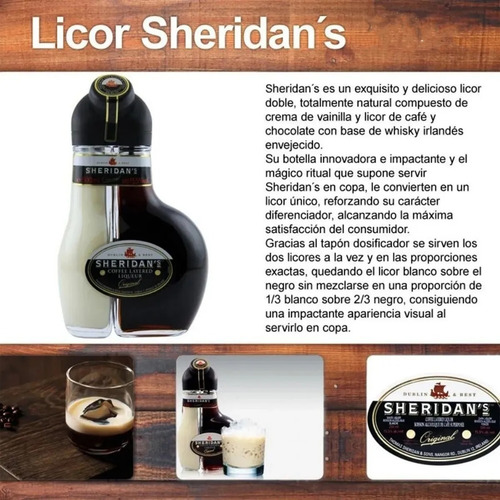 Imagen 2 de 10 de Baileys Licor Original Crema Irlandesa + Licor Sheridans