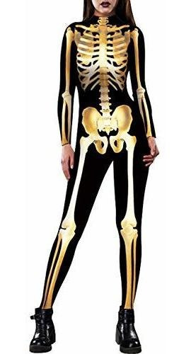 Disfraz De Halloween Para Mujer Esqueleto Cosplay Body ...