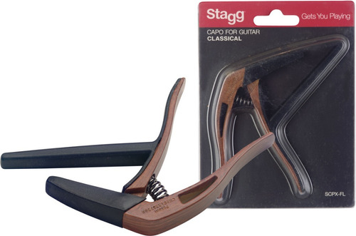 Capo Para Guitarra Stagg Scpx-fl Dark Wood Capotraste Plano