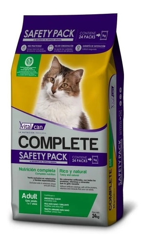 Alimento Gato Adulto Vitalcan Complete Safety Pack 24 X 1kg 