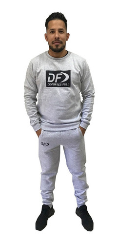 Buzo + Pantalon Gris Conjunto Deportivo Deportes Full