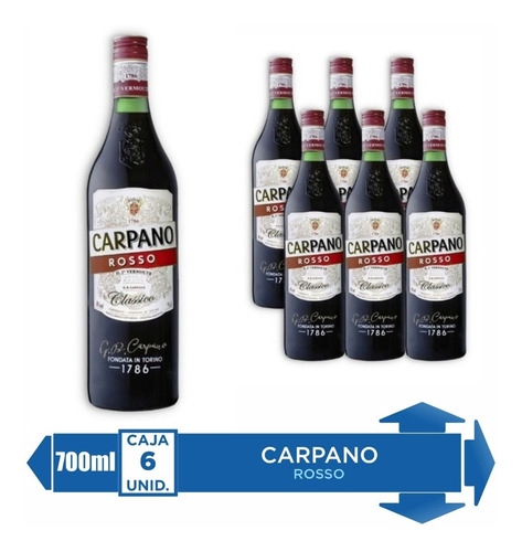 Carpano Rosso Aperitivo  Caja X6u 950ml. Jotabe