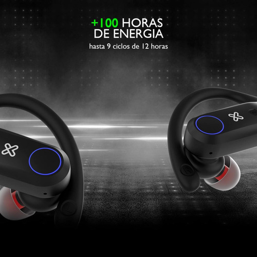 Klipxtreme Audifonos Deportivos Tws Aut 108 Hrs Kte-500 Color Negro