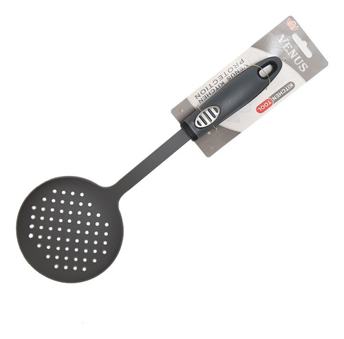 Cucharon Colador Cuchara Hoyos De Cocina Utensilio Plastico Color Gris