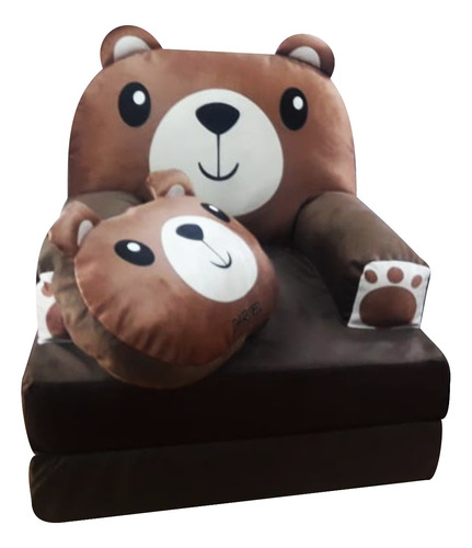 Cama Puff Plegable Baby Teddy Bear Con Almohada 1.20x60x10cm