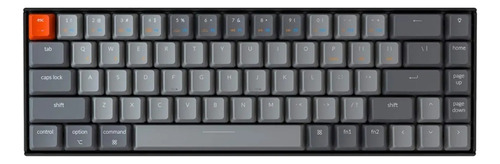 Teclado gamer bluetooth Keychron K6 QWERTY Gateron Brown Hot-swappable inglés US color negro con luz RGB