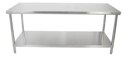 Bancada Mesa Total Inox 150x70cm Industrial Com Prateleira