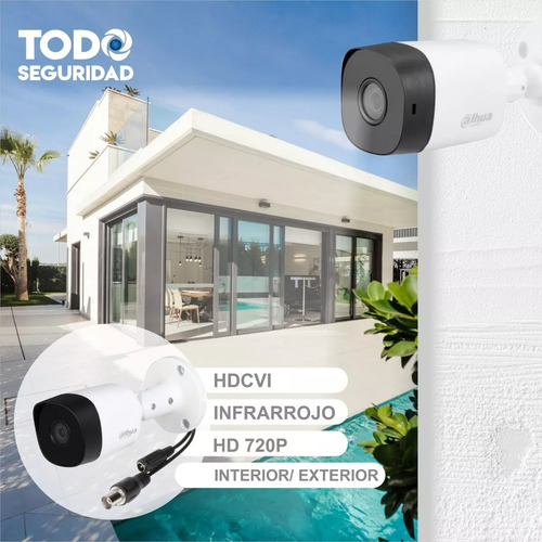 Imagen 4 de 9 de Kit Seguridad Dahua Cctv Dvr 4ch Hd + 3 Camara 720p + Disco