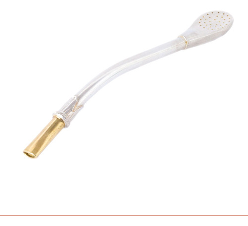 Bombillas Mate Alpaca Pico Bañado En Oro Larga 20cms