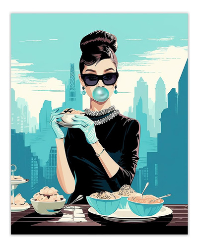  Desayuno Tiffany's Audrey Hepburn Arte Abstracto De Pa...