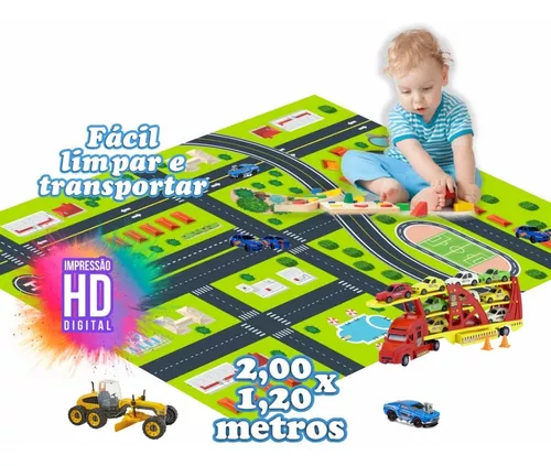 Pista De Carrinhos Infantil Pista Baby Animal + 6 Carrinhos