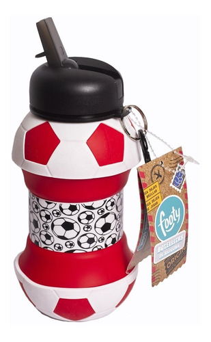 Imagen 2 de 3 de Botella Footy Escolar Silicona Plegable Con Pico Vaso
