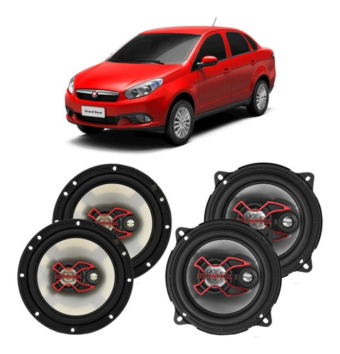 Alto Falante Bravox Fiat Grand Siena 2012 A 2018 200w Kit