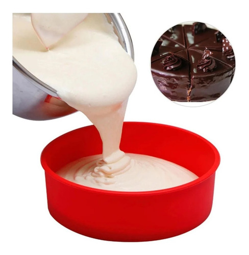 Imagem 2 de 4 de Forma Redonda Silicone 24,5cm Cozinha Bolo Tortas Airfry