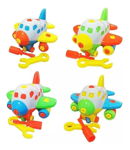 Imagen 6 de 7 de Avion Infantil Desarmable Encastre Herramientas Niño Bebe