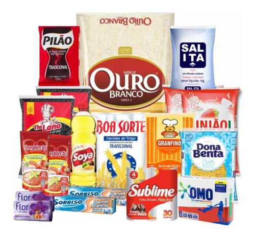 Cesta Básica Completa Com Produtos De Limpeza E Higiene 