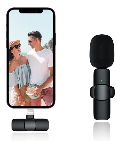 Micrófono Para Celular Inalámbrico Recargable Tipo C 20 Mt